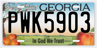 GA license plate PWK5903