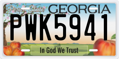 GA license plate PWK5941