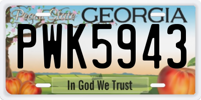GA license plate PWK5943