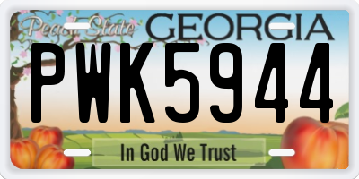 GA license plate PWK5944