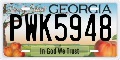 GA license plate PWK5948