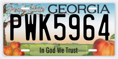 GA license plate PWK5964