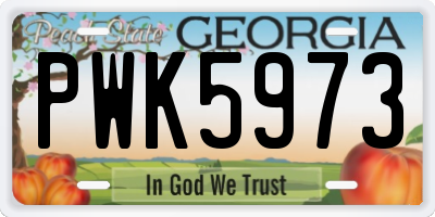 GA license plate PWK5973