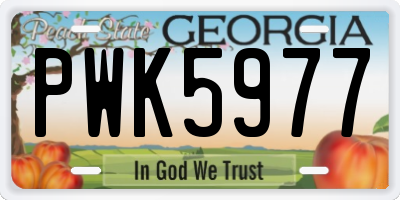 GA license plate PWK5977