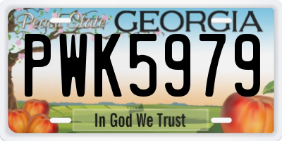 GA license plate PWK5979