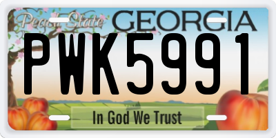 GA license plate PWK5991