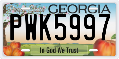 GA license plate PWK5997