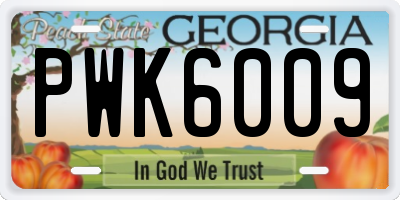 GA license plate PWK6009