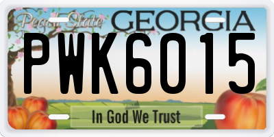 GA license plate PWK6015