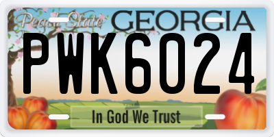 GA license plate PWK6024