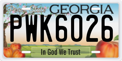 GA license plate PWK6026