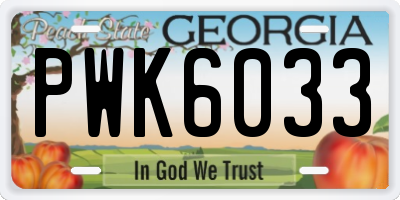 GA license plate PWK6033