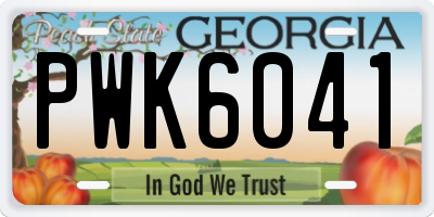 GA license plate PWK6041