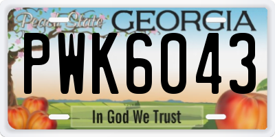 GA license plate PWK6043