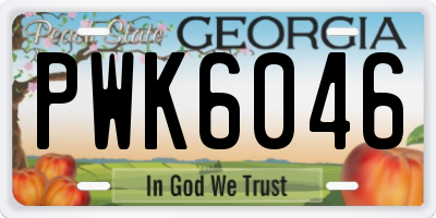 GA license plate PWK6046