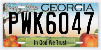 GA license plate PWK6047