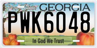 GA license plate PWK6048
