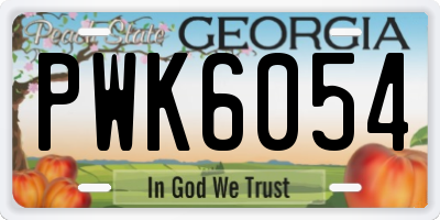 GA license plate PWK6054
