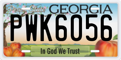 GA license plate PWK6056
