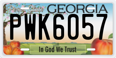 GA license plate PWK6057