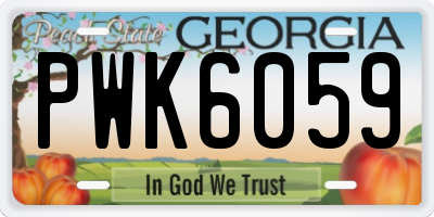 GA license plate PWK6059
