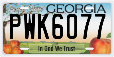 GA license plate PWK6077