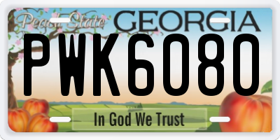 GA license plate PWK6080
