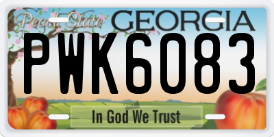 GA license plate PWK6083