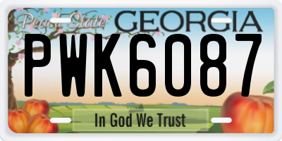 GA license plate PWK6087