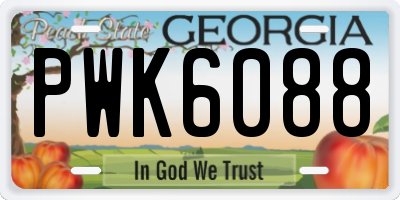 GA license plate PWK6088