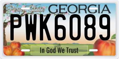 GA license plate PWK6089