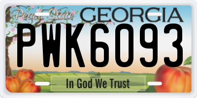 GA license plate PWK6093