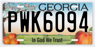 GA license plate PWK6094