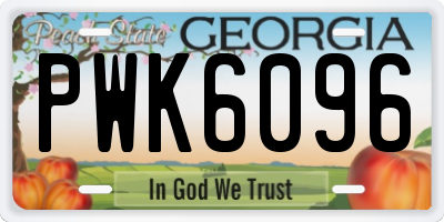 GA license plate PWK6096