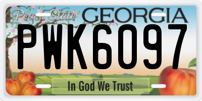 GA license plate PWK6097