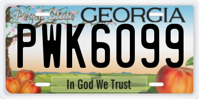 GA license plate PWK6099