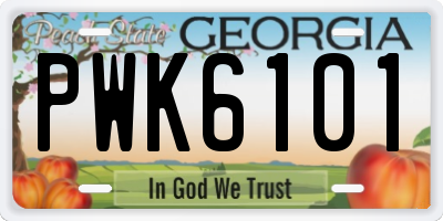 GA license plate PWK6101