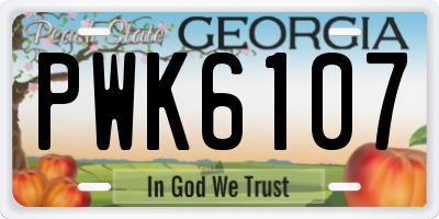 GA license plate PWK6107
