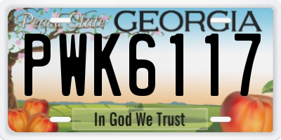 GA license plate PWK6117