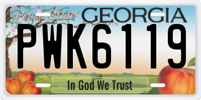 GA license plate PWK6119