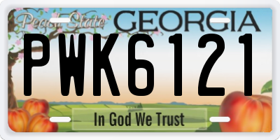 GA license plate PWK6121