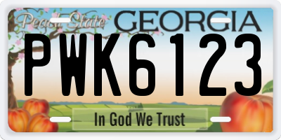 GA license plate PWK6123