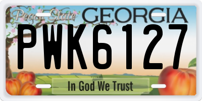 GA license plate PWK6127