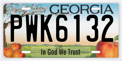 GA license plate PWK6132