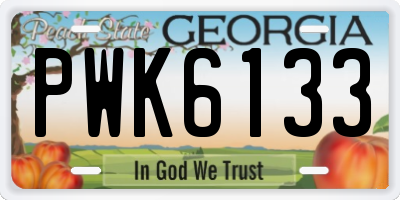 GA license plate PWK6133
