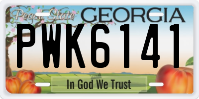 GA license plate PWK6141