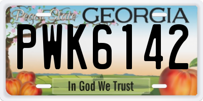 GA license plate PWK6142