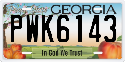 GA license plate PWK6143