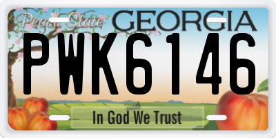 GA license plate PWK6146
