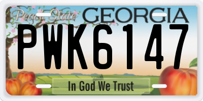 GA license plate PWK6147